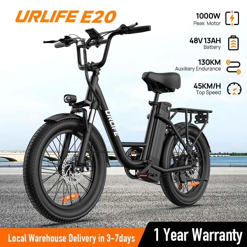URLIFE E20 Electric Bike 750W Removable Battery Dual Disc Brakes