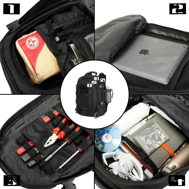 LQARMY Tactical Nylon Backpack With Large Capacity And Waterproof Design
