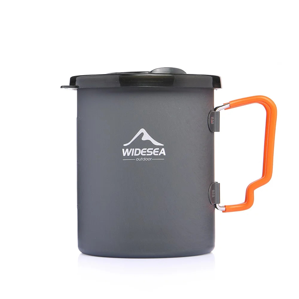Widesea Aluminum Camping Coffee Pot Set With Foldable Bowls
