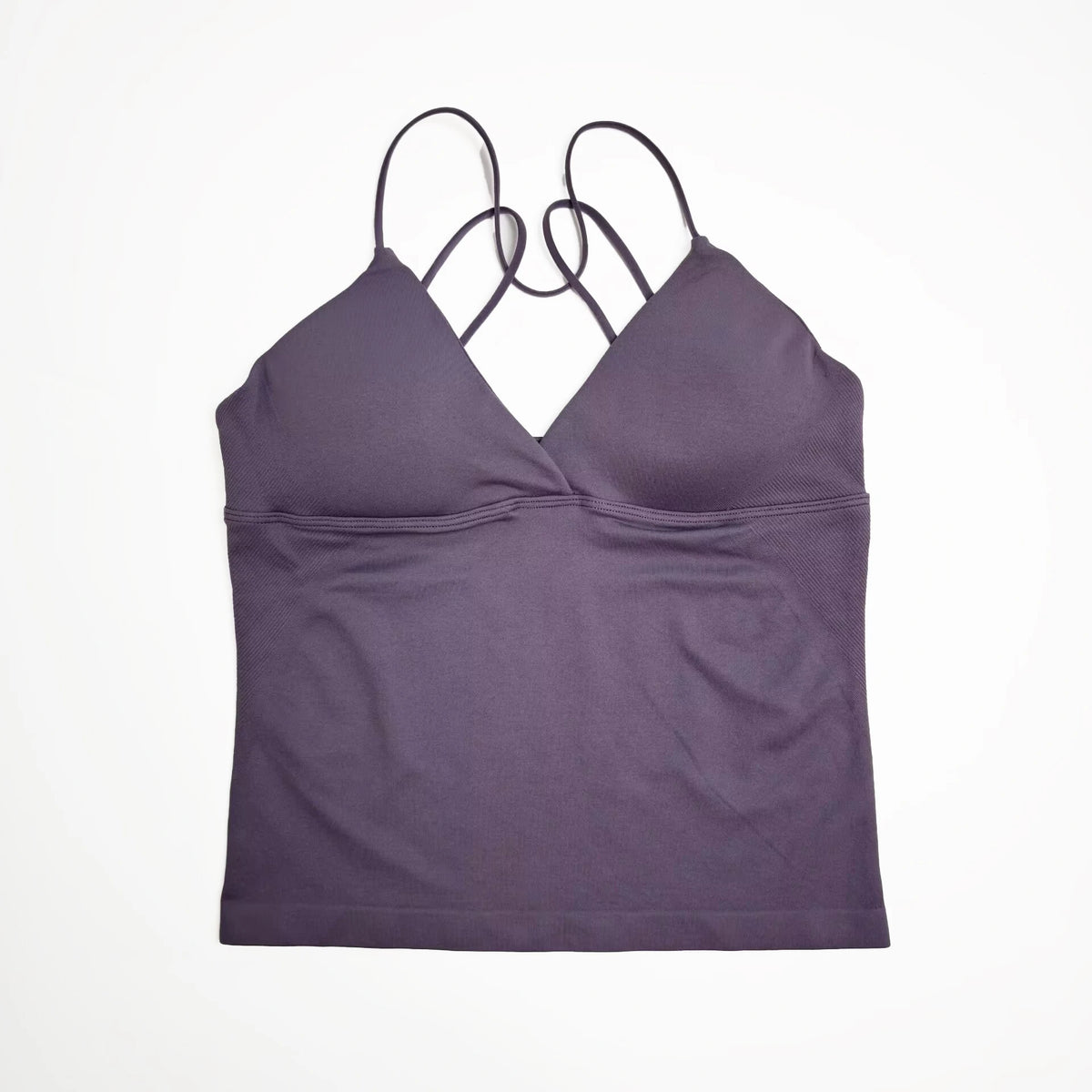 NCLAGEN Women Seamless Twist Front Longline Yoga Workout Tank Top