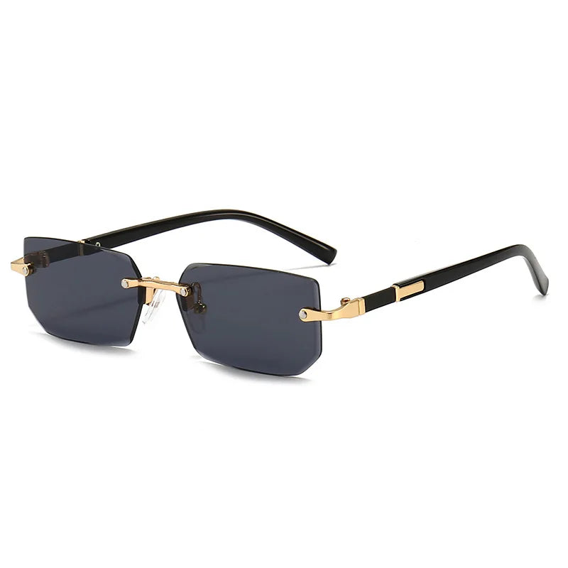 Rmm Rimless Rectangle Plastic Fashion Sunglasses For Women