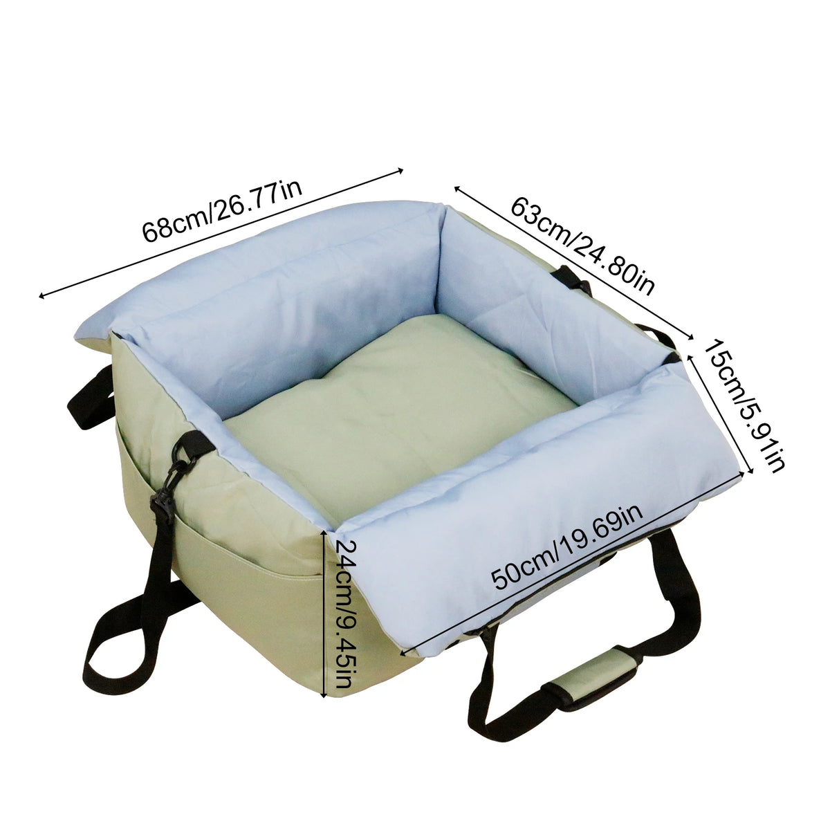 Borwart Portable Dog Car Booster Seat With Safety Belt Cover