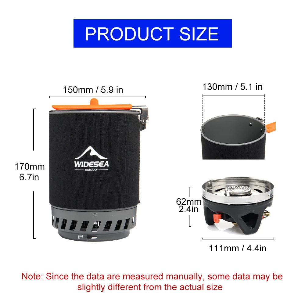 Widesea Outdoor Camping Cooking System Heat Exchanger Gas Stove Set