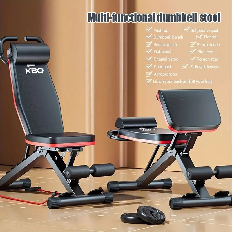 KBQ Adjustable Roman Chair Folding Fitness Dumbbell Bench