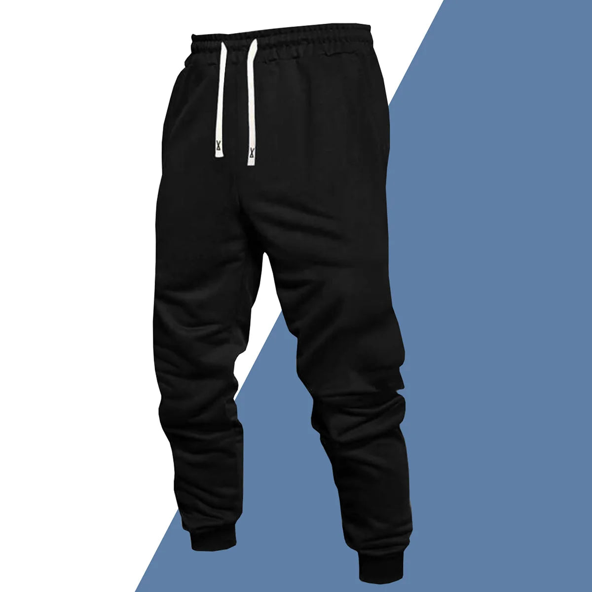 Men's Casual Polyester Knit Sports Jogger Pants Drawstring