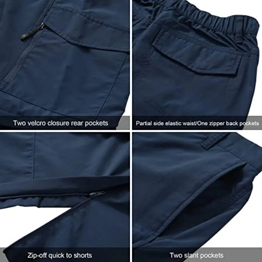 Men Quick Dry Lightweight Convertible Hiking Fishing Trousers