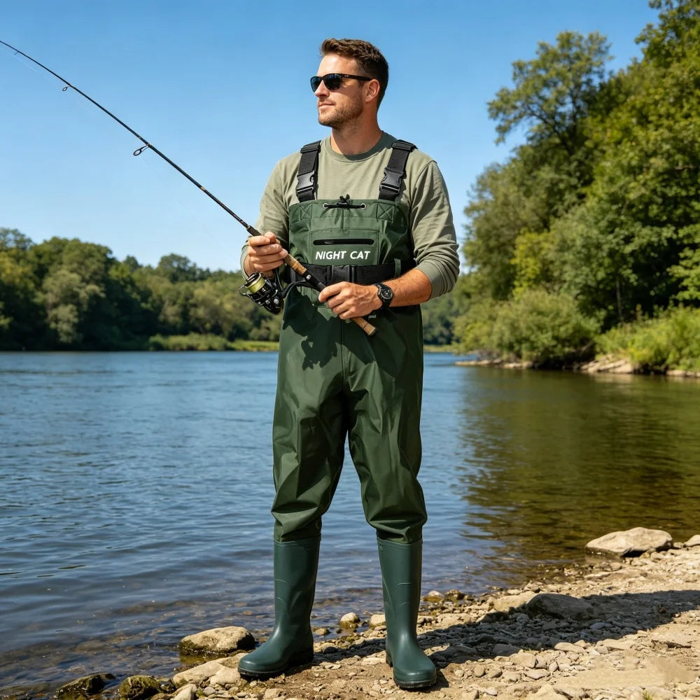 Night Cat Lightweight Waterproof Chest Waders With Boots