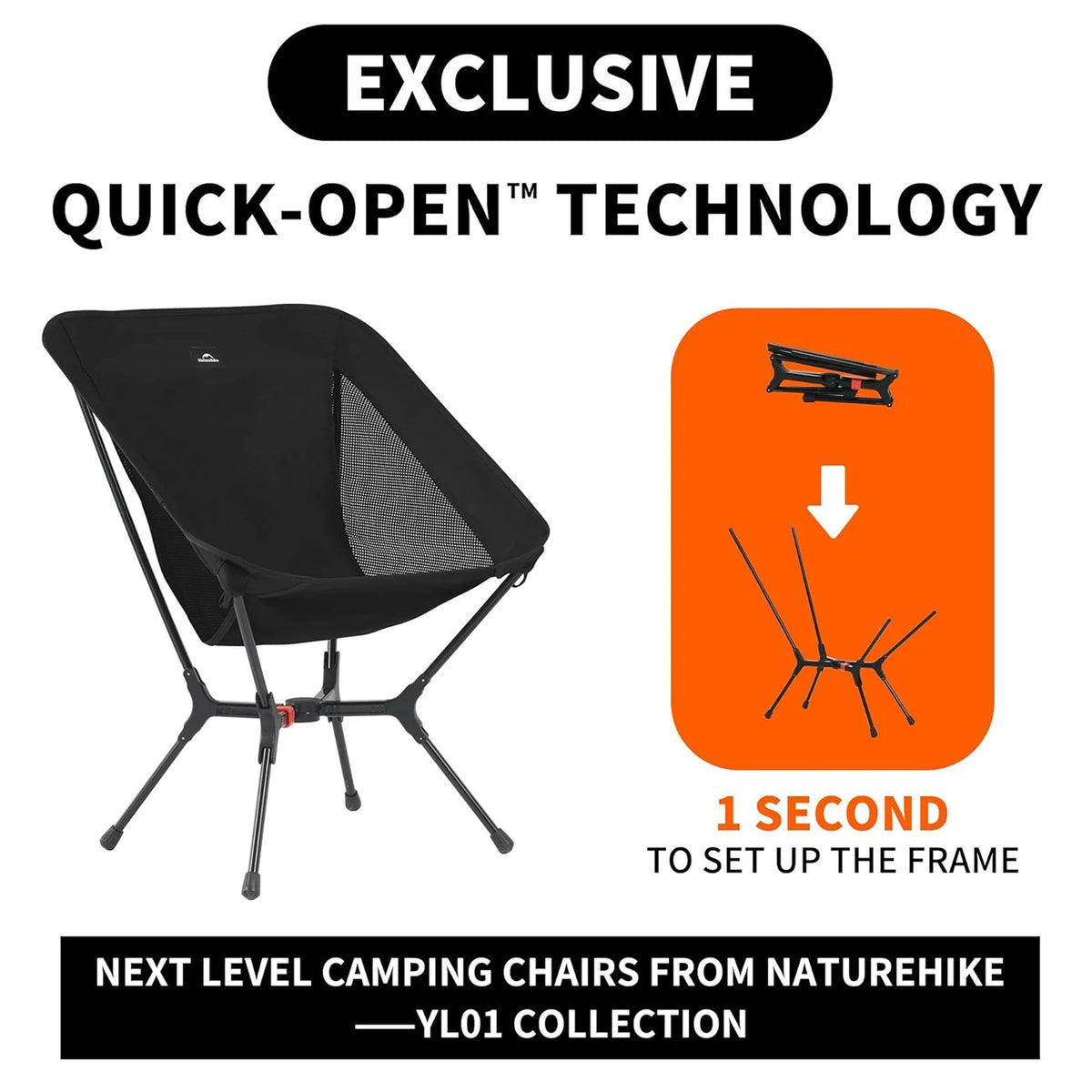 Naturehike Ultralight Aluminum Folding Camping Chair Portable Hiking Seating