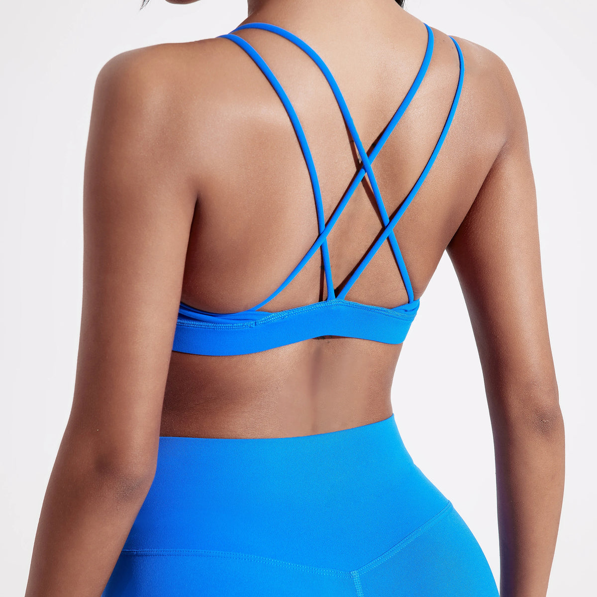 Womens High Support Cross Back Sports Bra Gym Yoga Training
