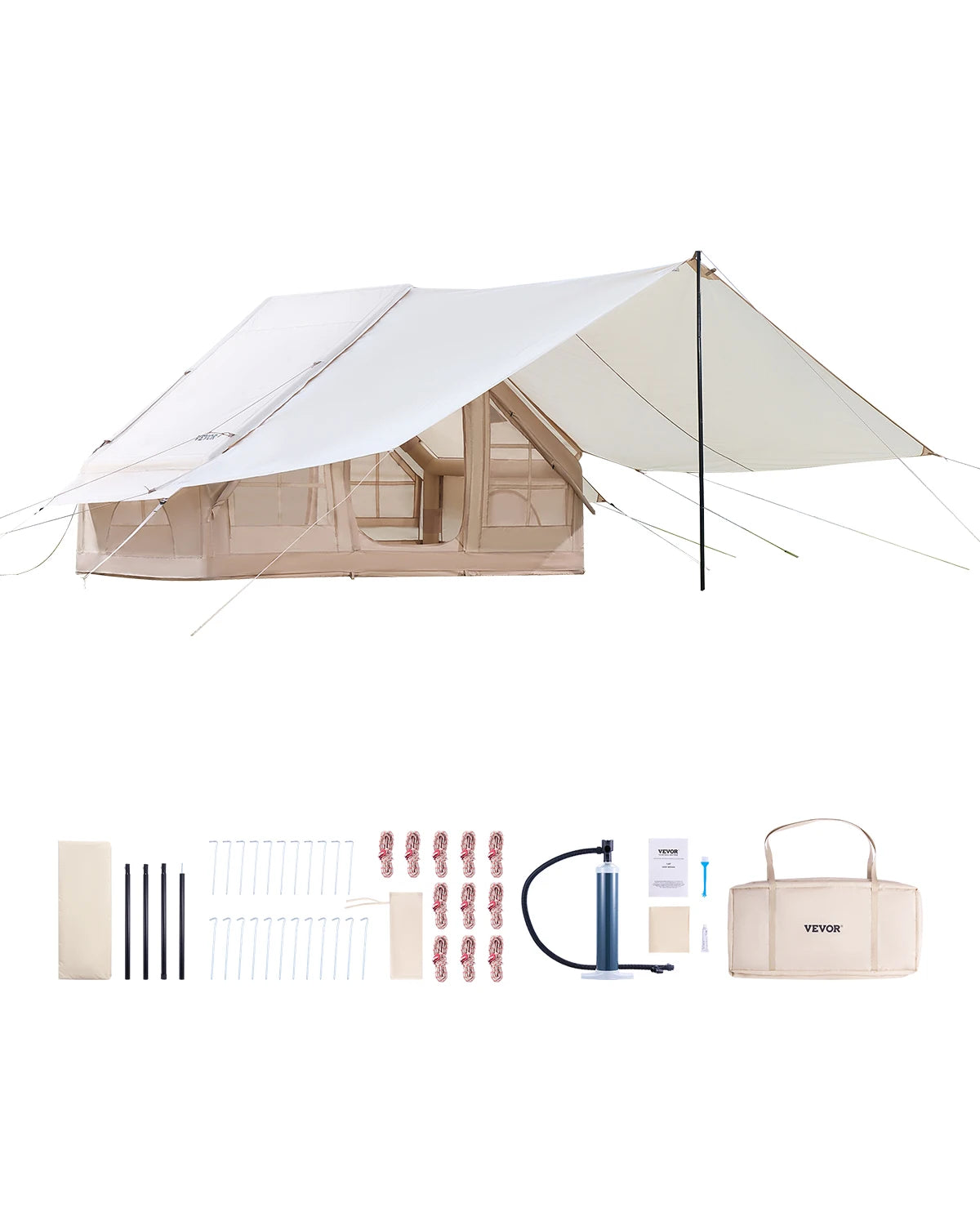 SucceBuy Inflatable Camping Tent With Hand Pump Easy Setup
