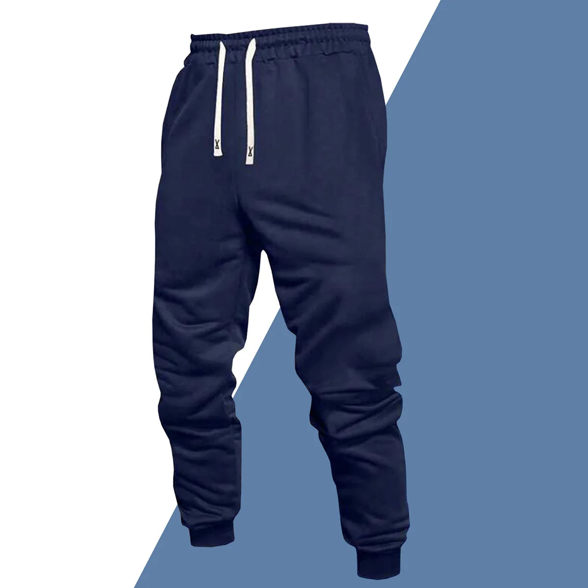 Men's Casual Polyester Knit Sports Jogger Pants Drawstring