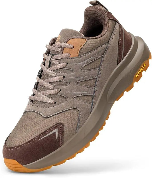 Fitville Men Wide Toe Box Lightweight Hiking Walking Athletic Shoes