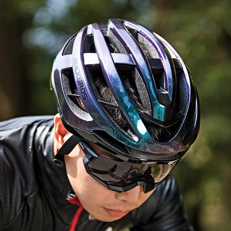 ROCKBROS Adult Road Bike Helmet Lightweight Breathable Shockproof Adjustable