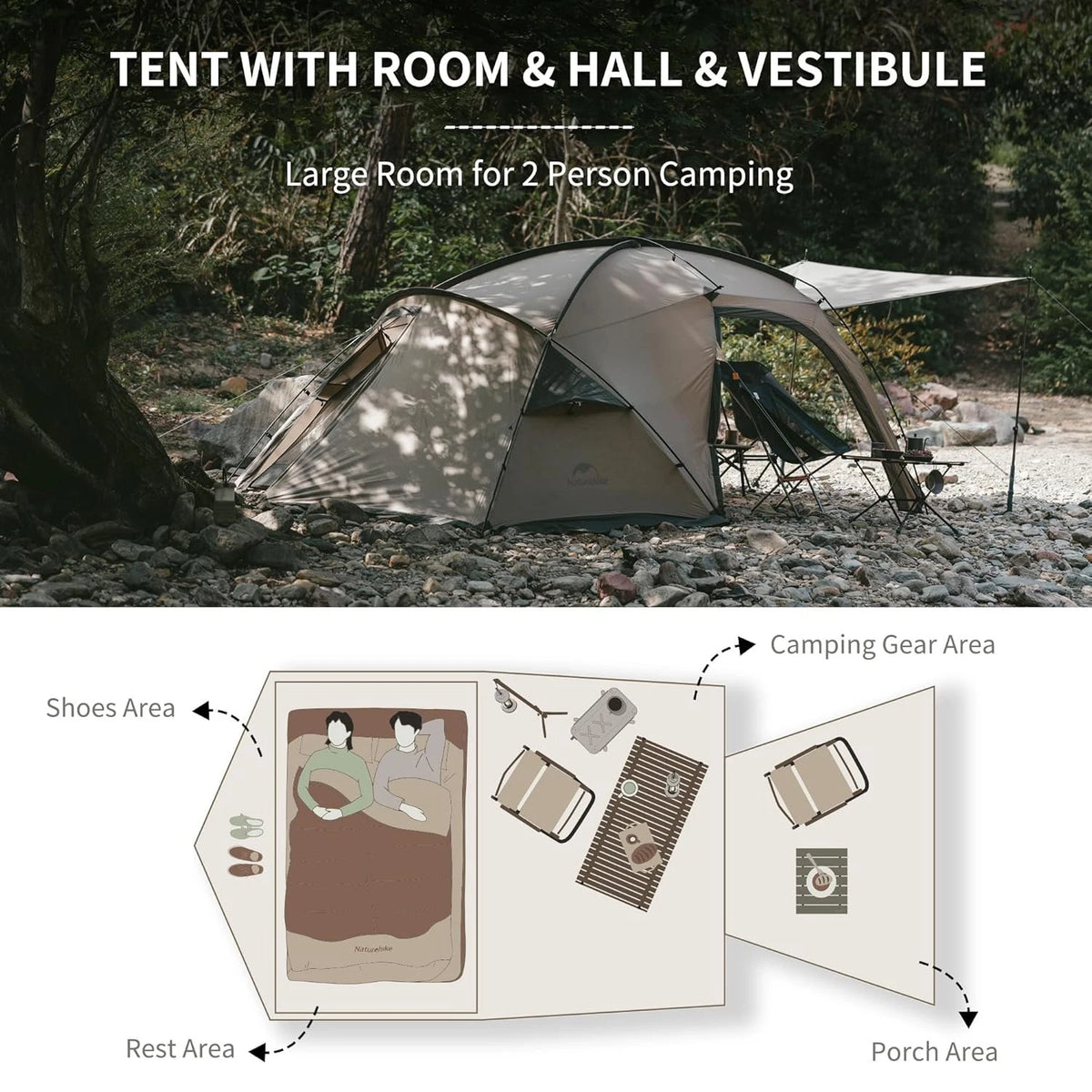 Naturehike Waterproof Hot Tent With Stove Jack For Winter Camping