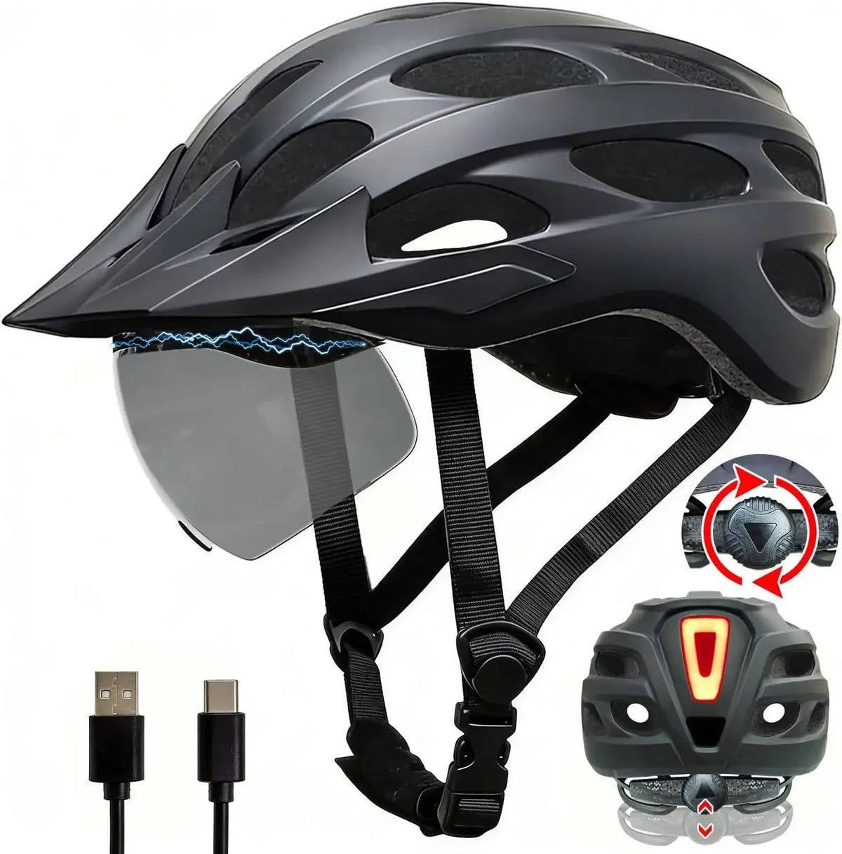 HOMEDISIAC Adult Bike Helmet With Rear Light For Men Women