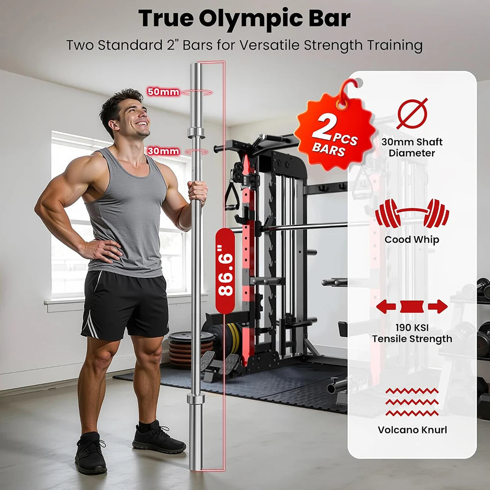Pooboo Power Cage Smith Machine Home Gym Exercise System