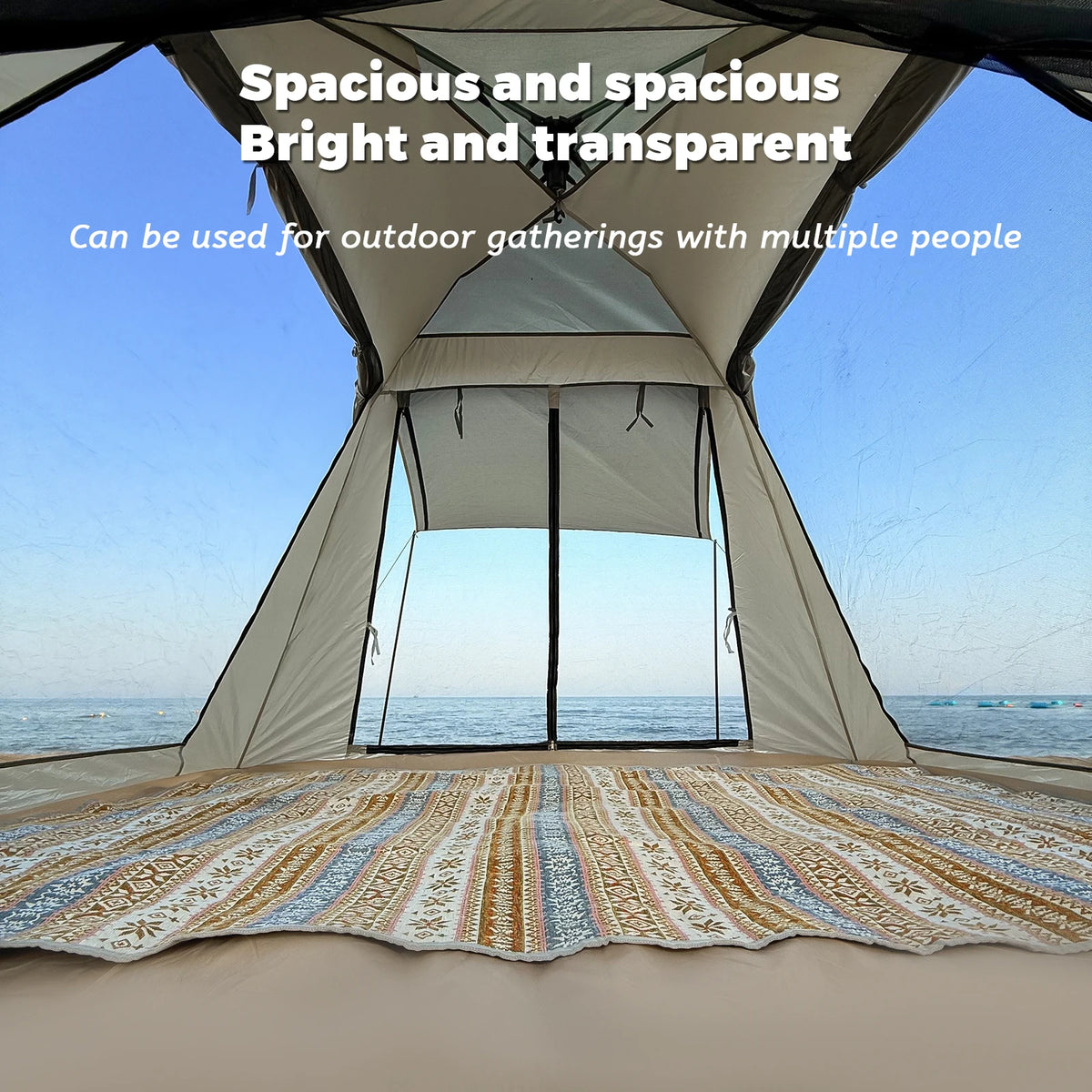 Pakicetus Pop Up Camping Tent With Double Doors And Ventilation