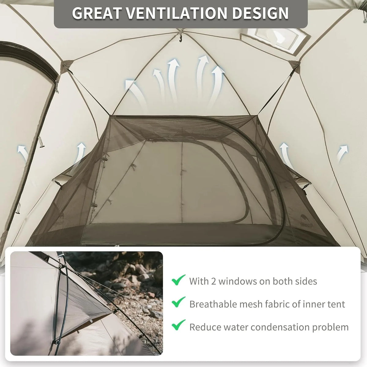 Naturehike Waterproof Hot Tent With Stove Jack For Winter Camping