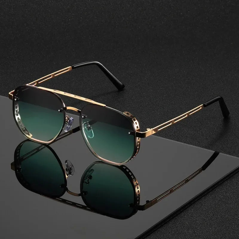 OPUYYM Double Beam Metal Sunglasses For Men And Women