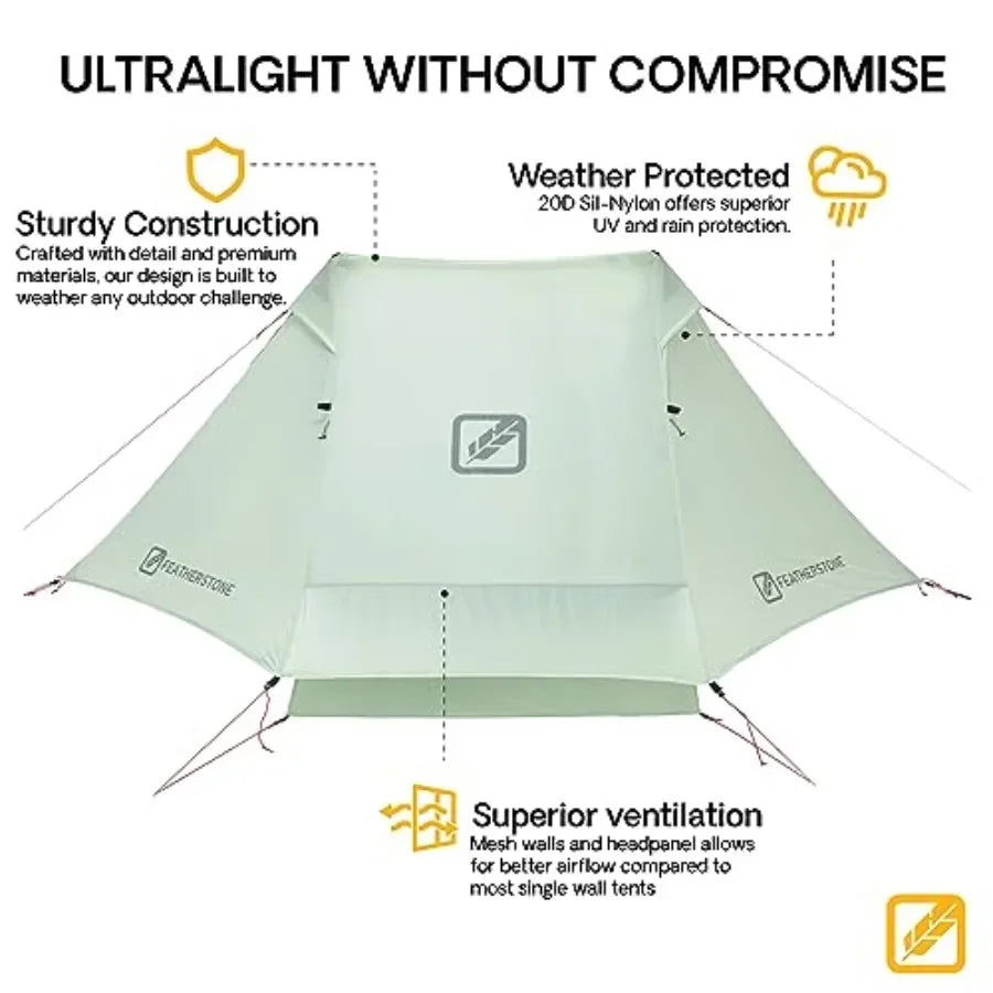 Ultra Lightweight Backpacking Tent Waterproof Single Wall One Person
