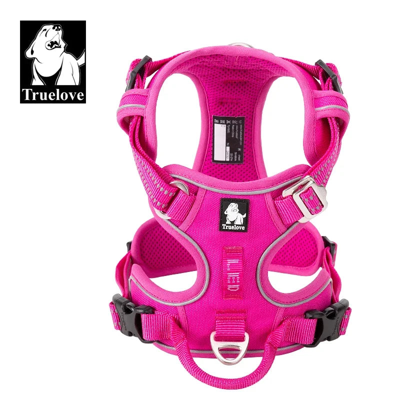 TrueLove Reflective Nylon Dog Harness No Pull Adjustable Pet Vest