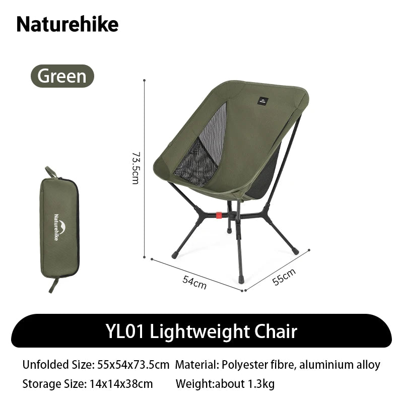 Naturehike Ultralight Aluminum Folding Camping Chair Portable Hiking Seating