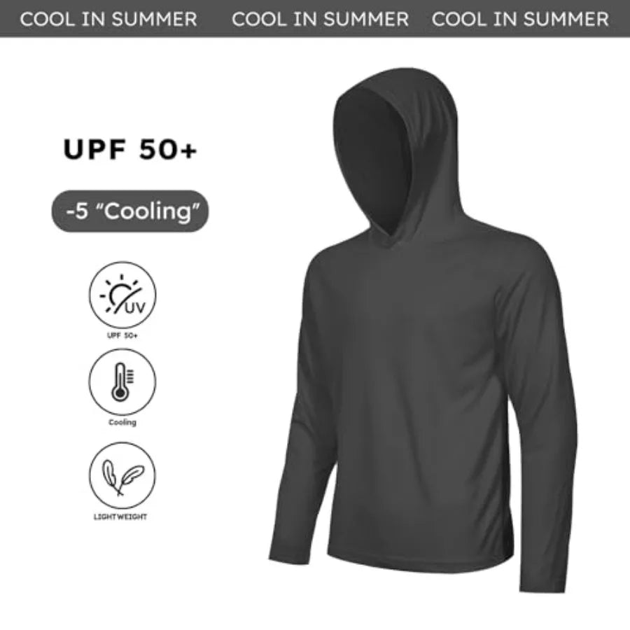 Men's UPF 50 Sun Protection Hoodie Quick Dry Lightweight
