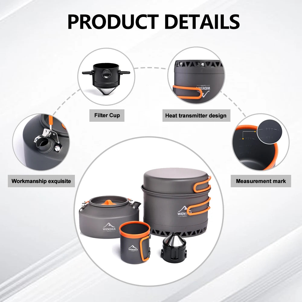 Widesea Lightweight Outdoor Camping Cookware Tableware Set