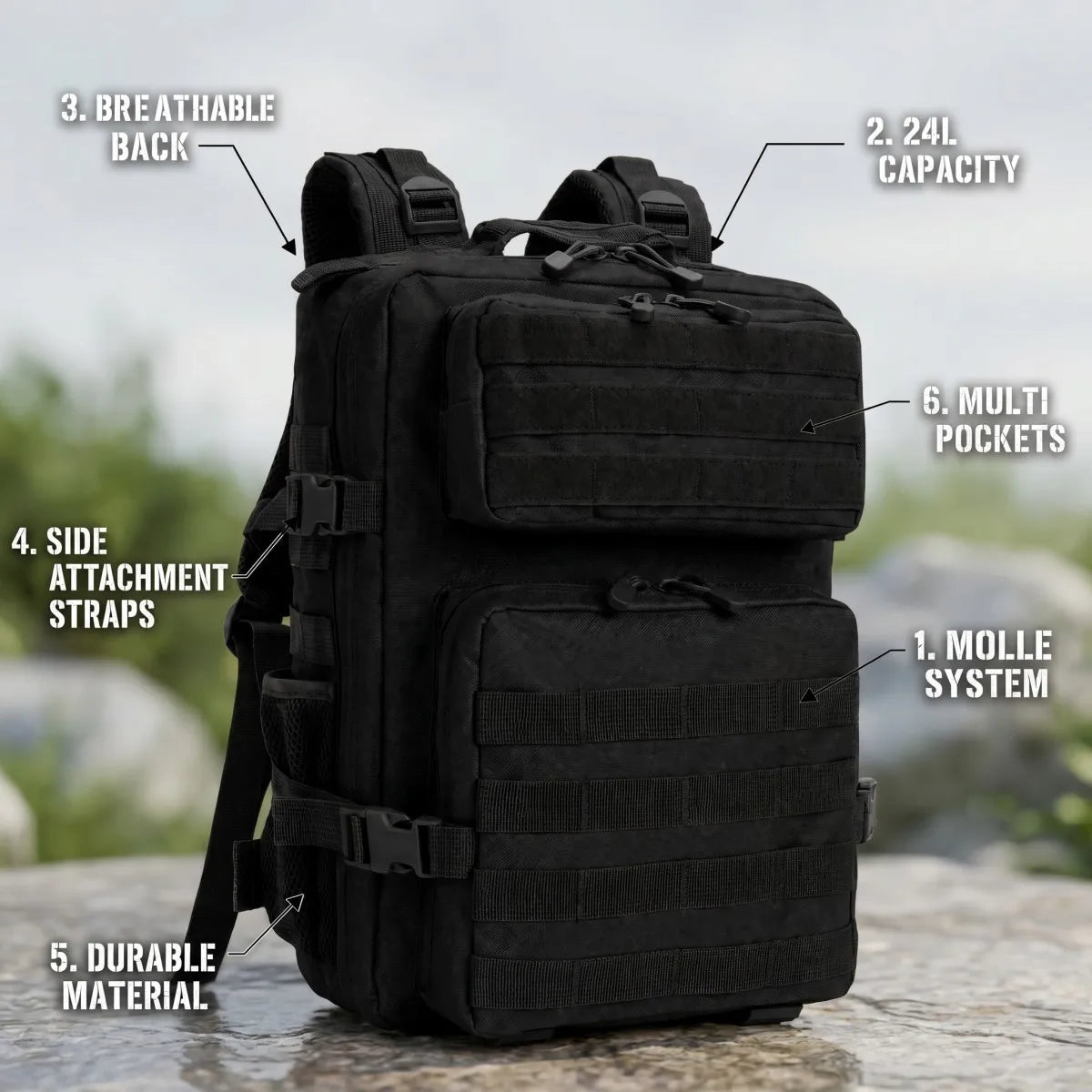 ReFire Gear Tactical Molle Backpack For Hiking And Camping