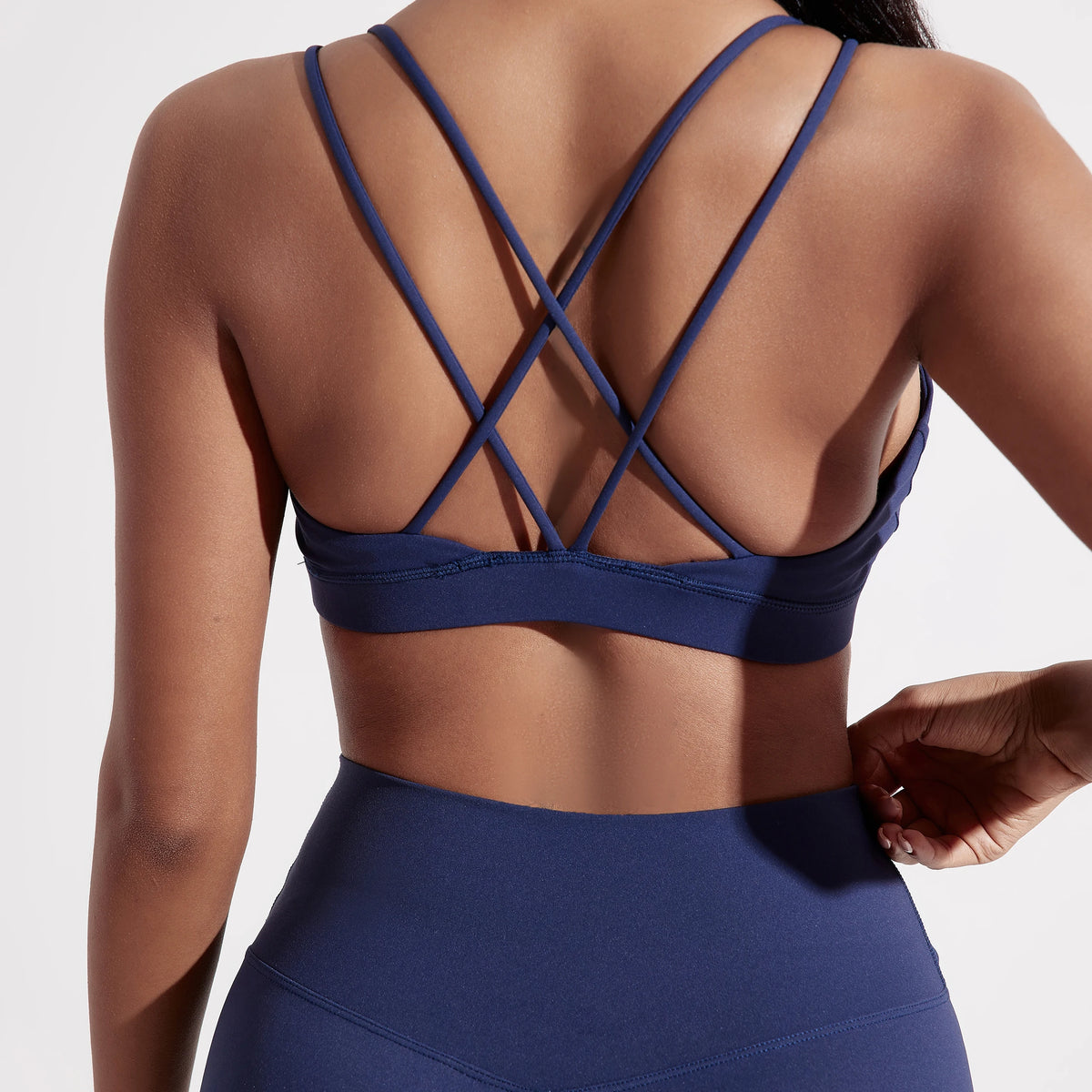 Womens High Support Cross Back Sports Bra Gym Yoga Training