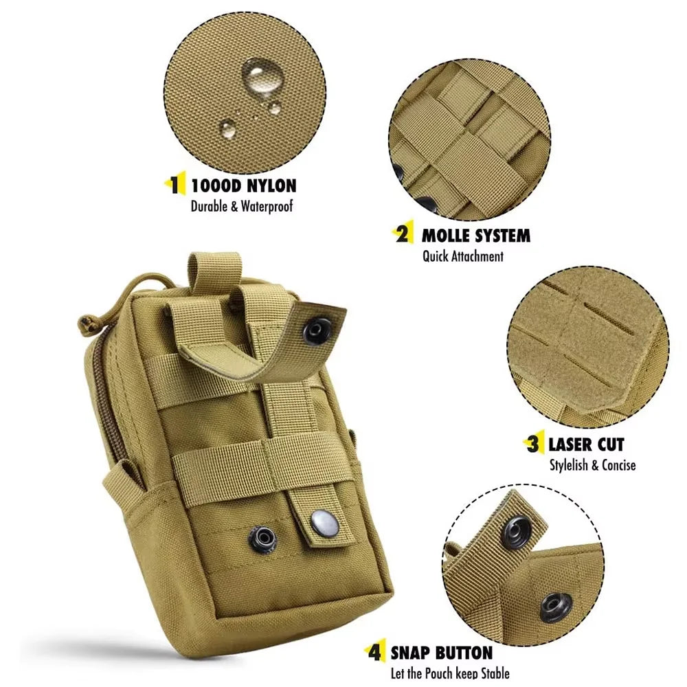 Nylon Dog Tactical Molle Pouch Set With Harness Attachment Kit