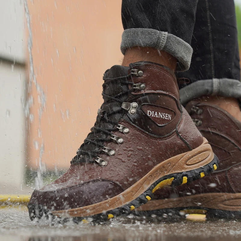 Veigar Waterproof Leather Men Safety Work Boots Anti Puncture