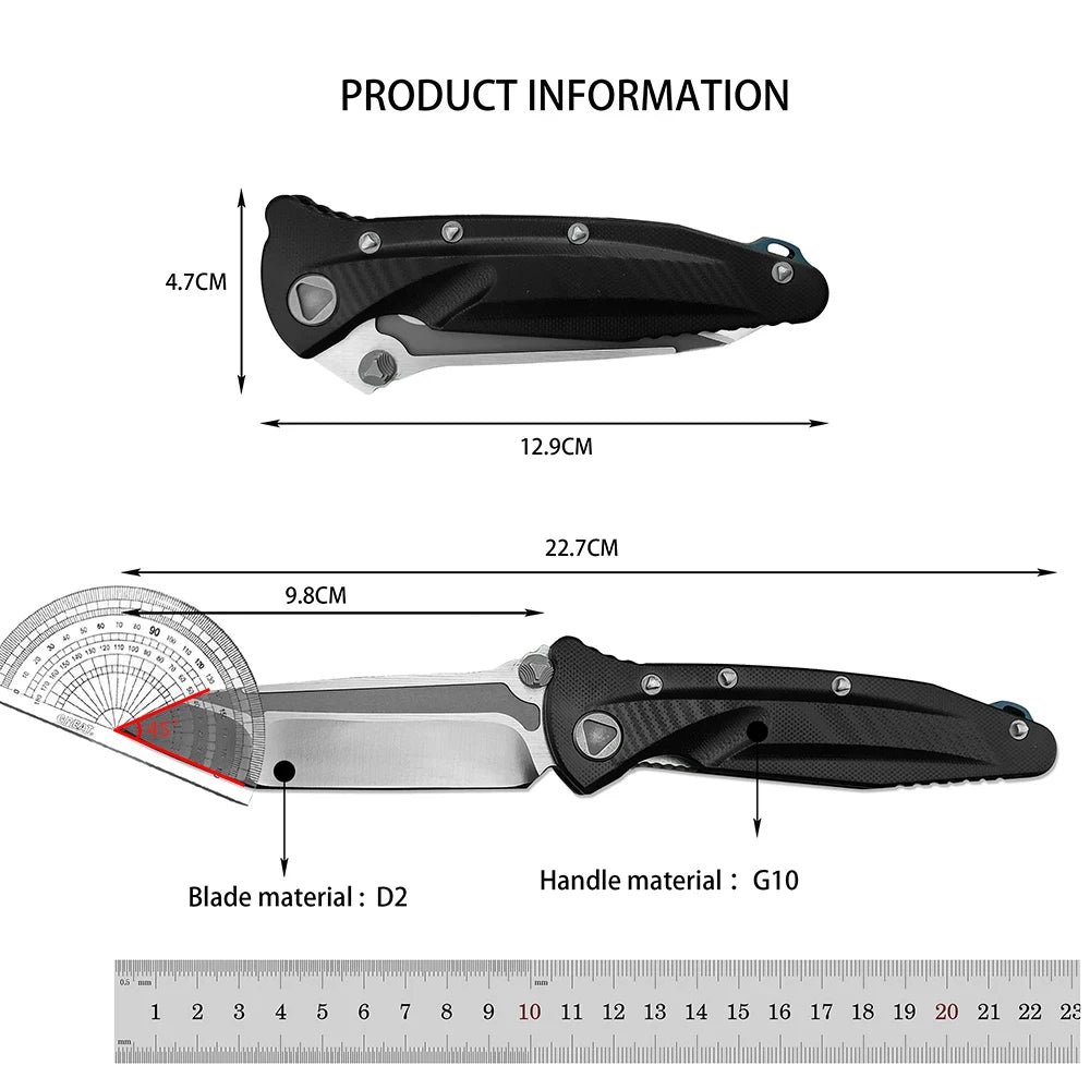 Socom Delta Folding Pocket Knife Featuring D2 Steel Tanto Blade