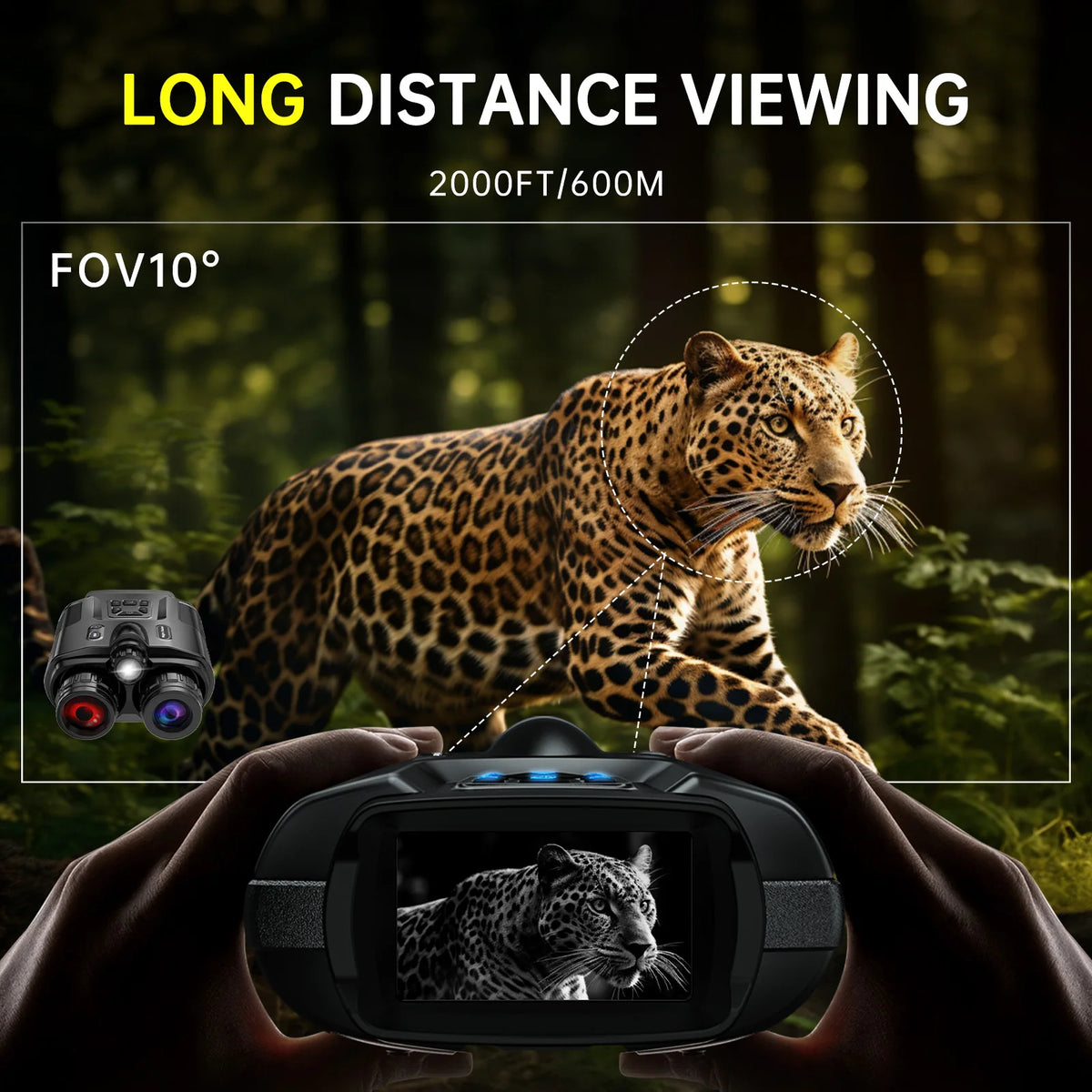 DIYIMIN Night Vision Binoculars 4K Infrared 8X Digital Zoom Rechargeable