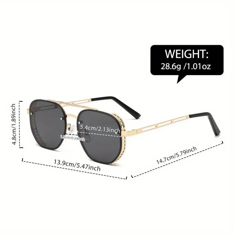 OPUYYM Double Beam Metal Sunglasses For Men And Women