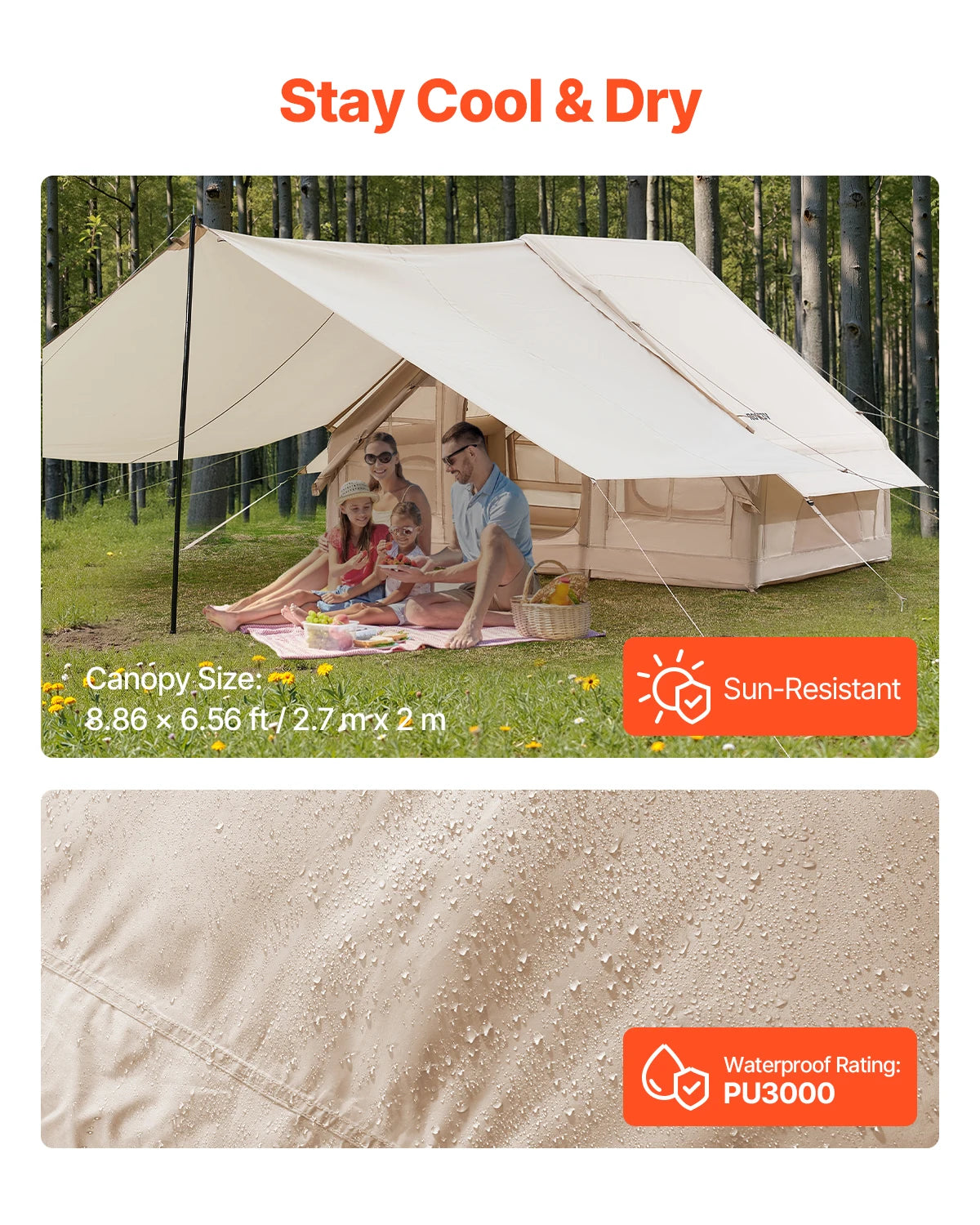 SucceBuy Inflatable Camping Tent With Hand Pump Easy Setup