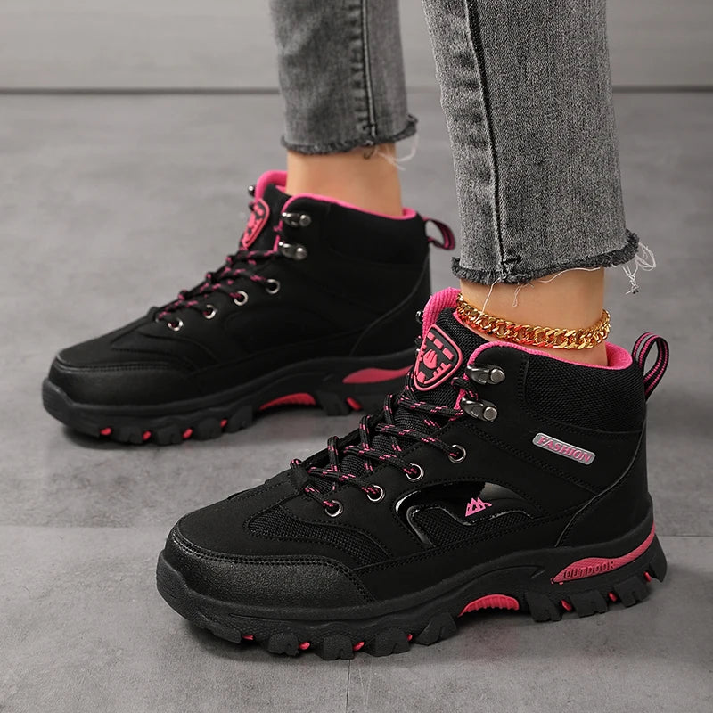 DASDOS Women's Waterproof Hiking Boots Non Slip Outdoor Shoes