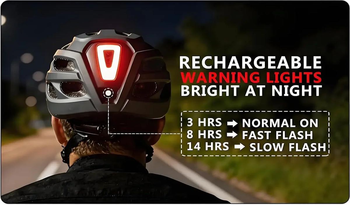 HOMEDISIAC Adult Bike Helmet With Rear Light For Men Women