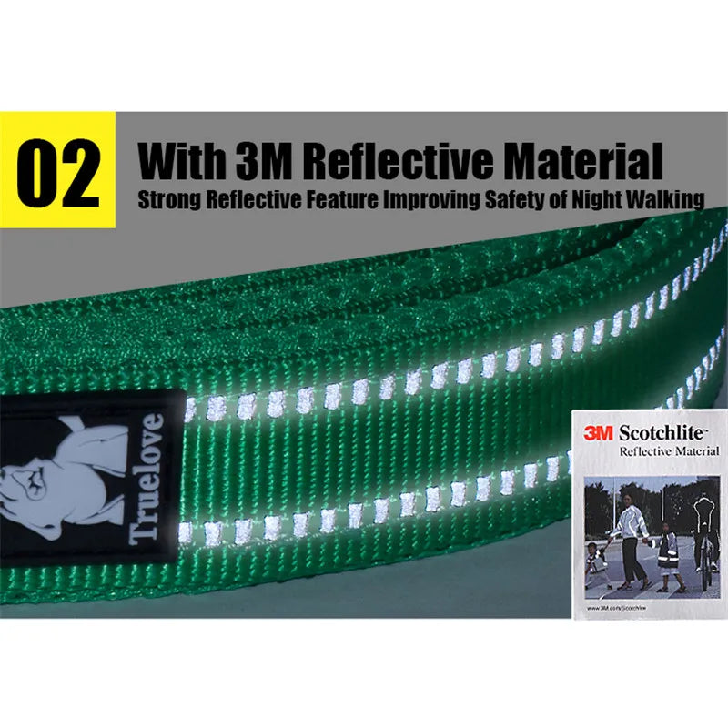 TrueLove Reflective Padded Nylon Mesh Soft Dog Walking Leash