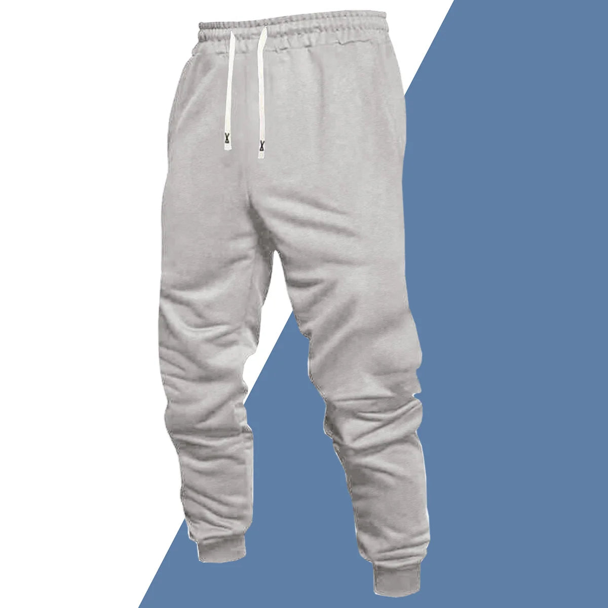 Men's Casual Polyester Knit Sports Jogger Pants Drawstring