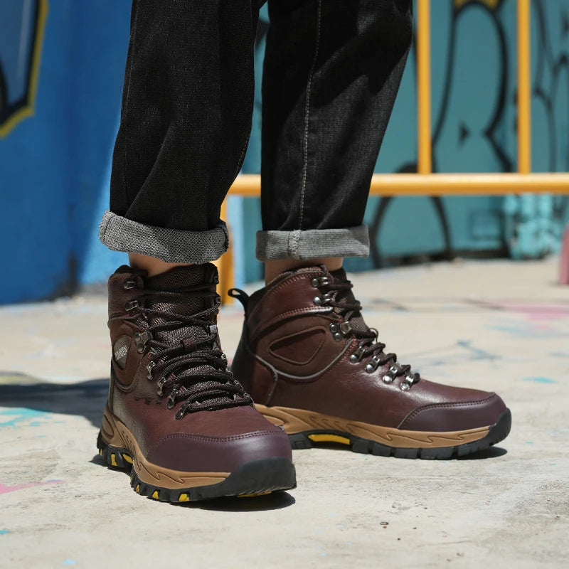 Veigar Waterproof Leather Men Safety Work Boots Anti Puncture