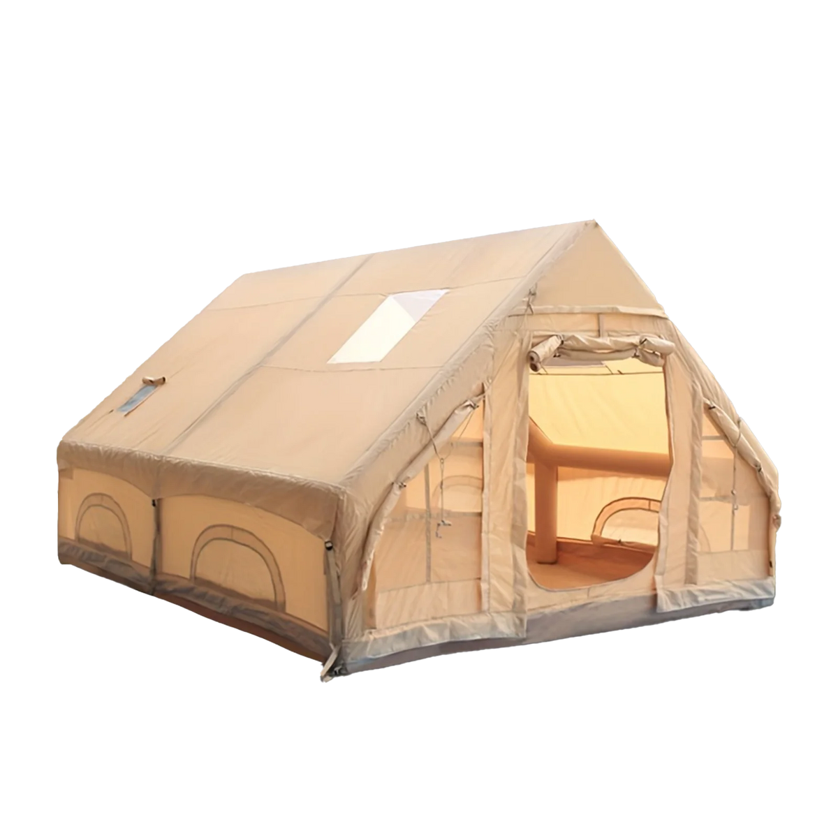 Pakicetus Inflatable Camping Tent With Roof Window And Stove Space