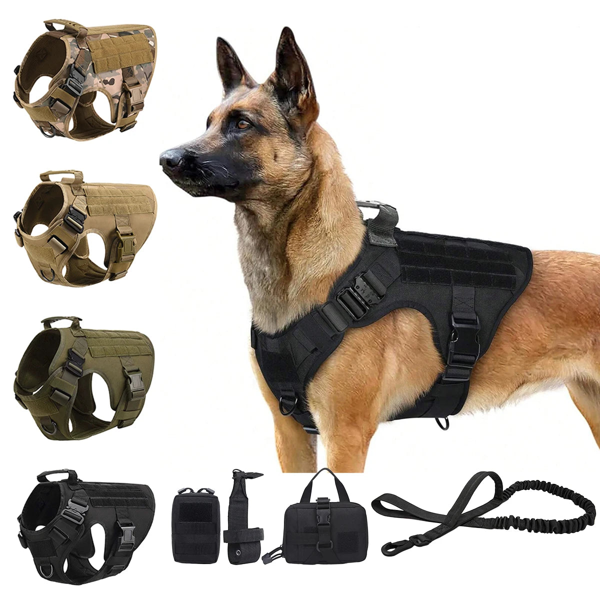 Tactical Nylon Dog Harness With Padded Support During Walks