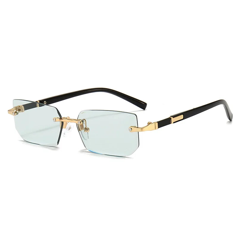 Rmm Rimless Rectangle Plastic Fashion Sunglasses For Women