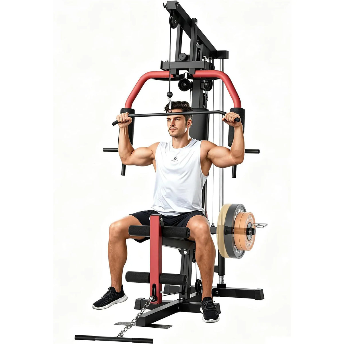 HiMiss 5 Station Home Gym Strength Training Workout System