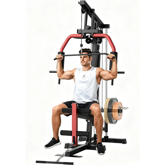 HiMiss 5 Station Home Gym Strength Training Workout System