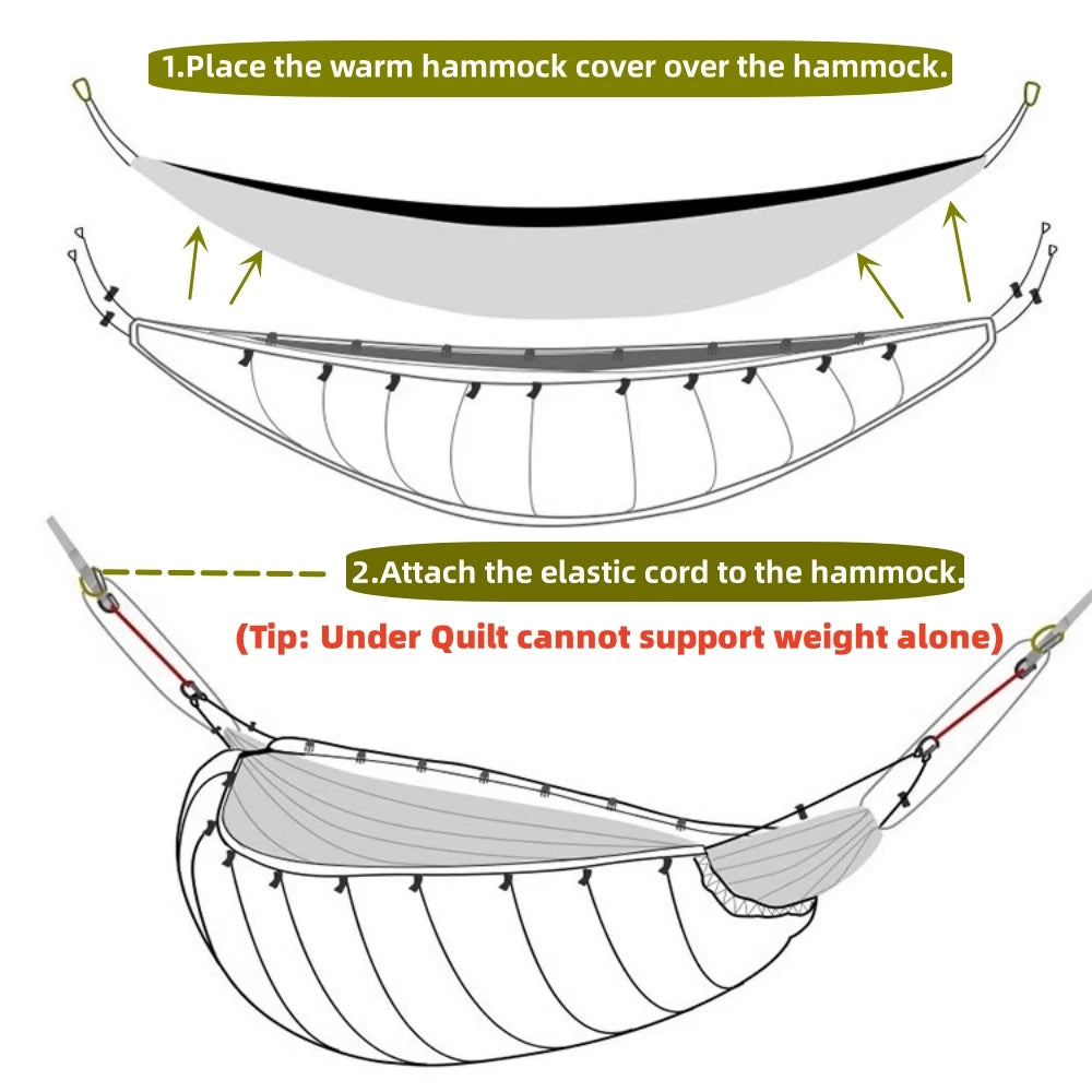 Premium Hammock Underquilt Insulated Sleeping Bag For Camping