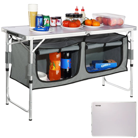 SucceBuy Fast Folding Camping Kitchen Table For Outdoor Picnics