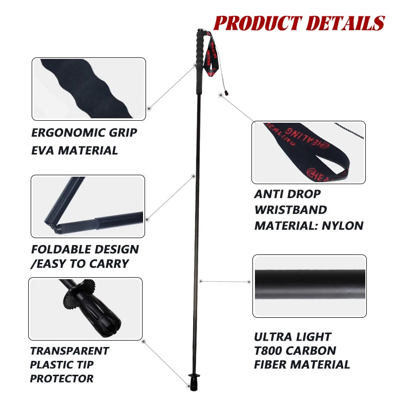 Okhealing Ultralight Carbon Fiber Antishock Trekking Poles