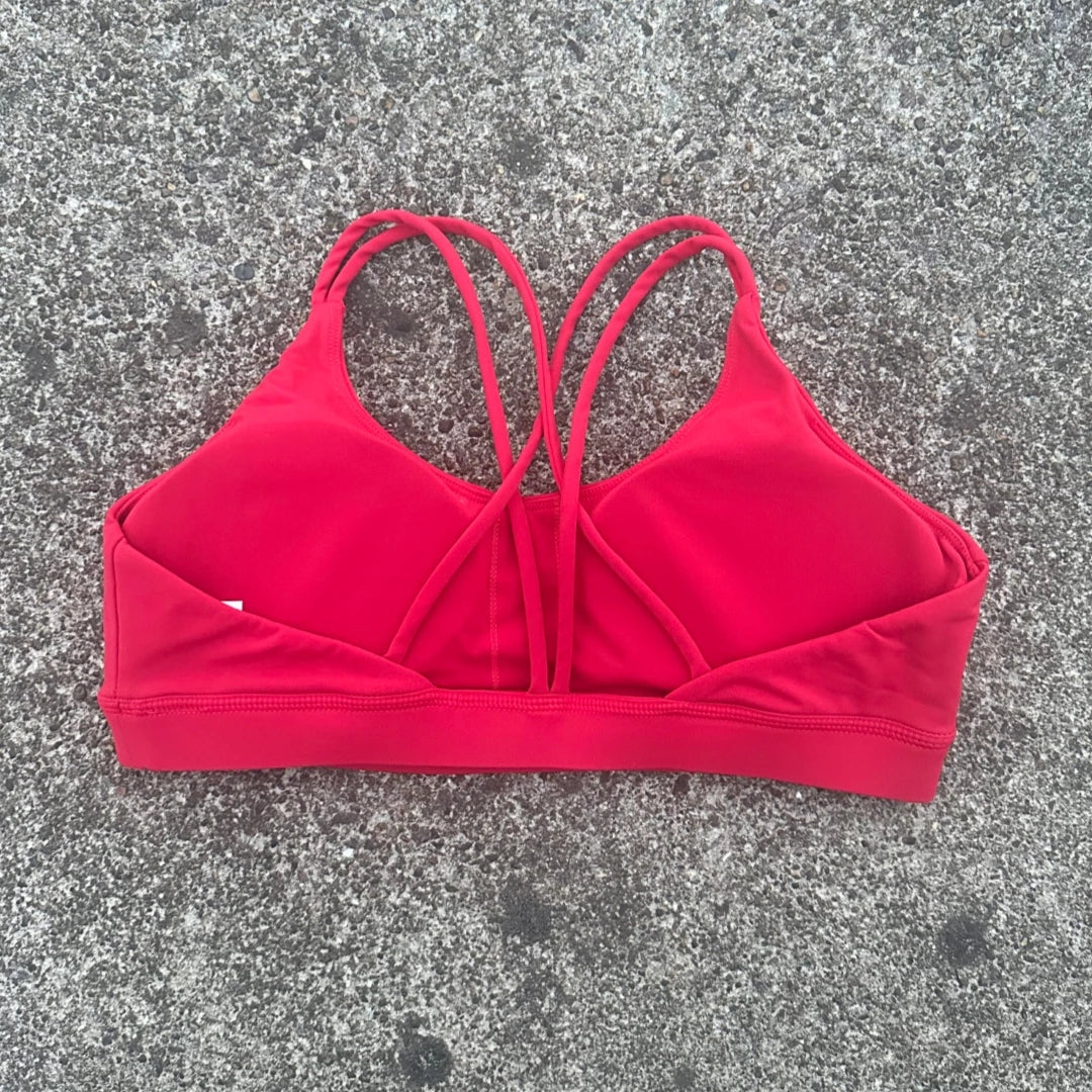 Womens High Support Cross Back Sports Bra Gym Yoga Training